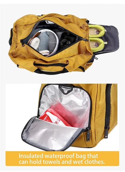 Gym Sports Bag for Men Waterproof Travel Fitness Duffle with Shoe Pocket Shoulder Tote Outdoors Weekend Luggage