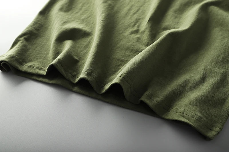 Summer American Retro Short-sleeved O-neck 3D Letter Printed T-shirt Men's Fashion Simple 100% Cotton Washed Casual Sport Tops