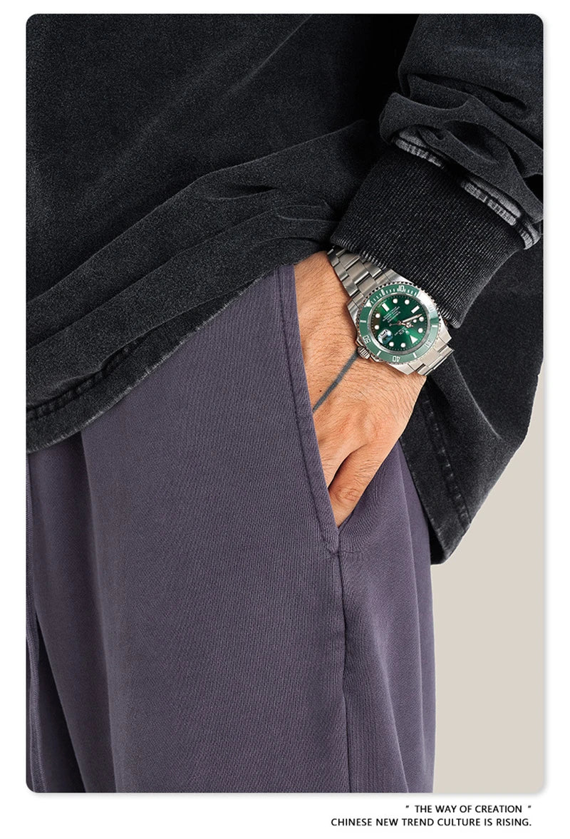 ZODF Retro Men Autumn Washed 380gsm Cotton Unisex High Street Oversized Solid Sport Straight Pants HY0885