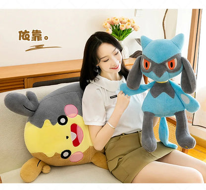 40/60/80CM Big Size Pokemon Plushies Morpeko Lucario Peluche Cartoon Anime Kawaii Stuffed Comfortable Soft Doll Children Gift
