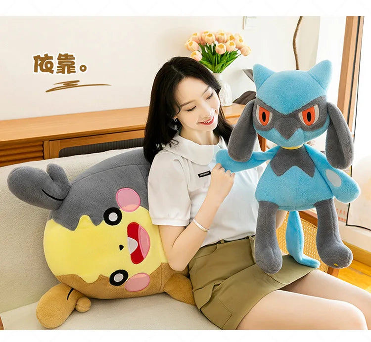 40CM Big Size Pokemon Plushies Lucario Peluche Cartoon Anime Kawaii Stuffed Comfortable Soft Doll Stuffed Ornament Gift