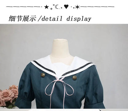 Kaoruko Waguri Cosplay Summer Skirt Dark Blue Dress Anime The Fragrant Flower Blooms with Dignity Halloween Cosplay Costume Girl