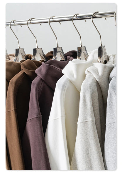 ZODF Fashion Winter Men Warm Zipper Fleece Hoodies Unisex Loose Basic 345gsm Knitted Hooded Hoodie Coats HY0904