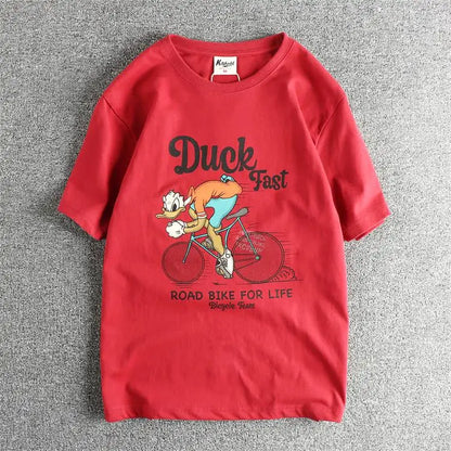 Summer New American Retro Short-sleeved O-neck Letter Printed T-shirt Men's Fashion Simple 100% Cotton Washed Casual Sport Tops