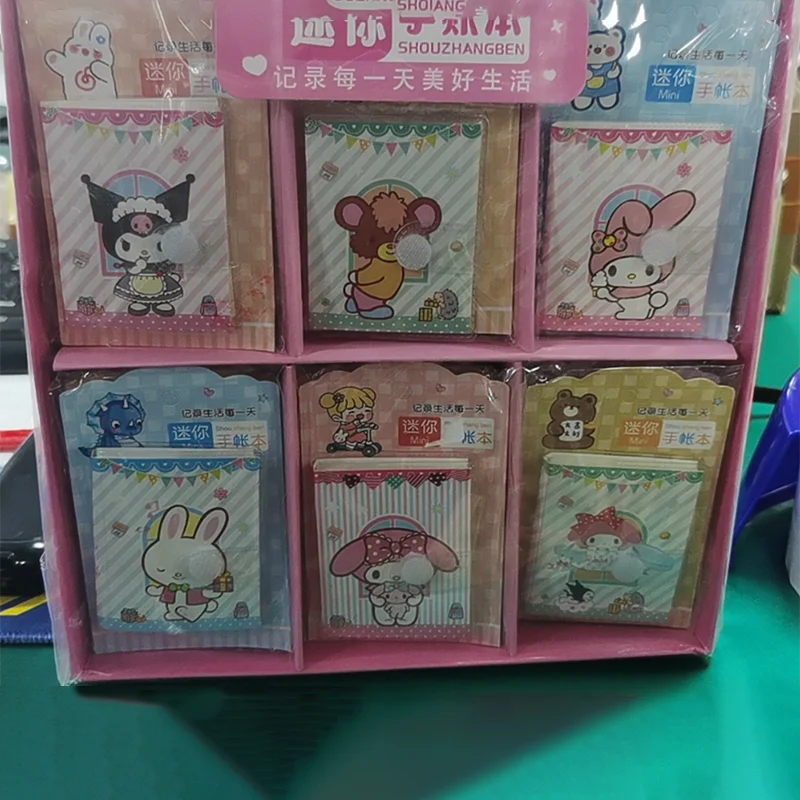 36pcs Sanrio Hello Kitty Kuromi Melody Mini Notebook Diy Kawaii Pocket Book Student Words Notebook Memo Student Stationery Gifts