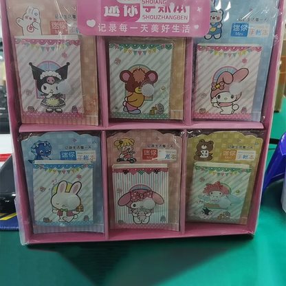 36pcs Sanrio Hello Kitty Kuromi Melody Mini Notebook Diy Kawaii Pocket Book Student Words Notebook Memo Student Stationery Gifts