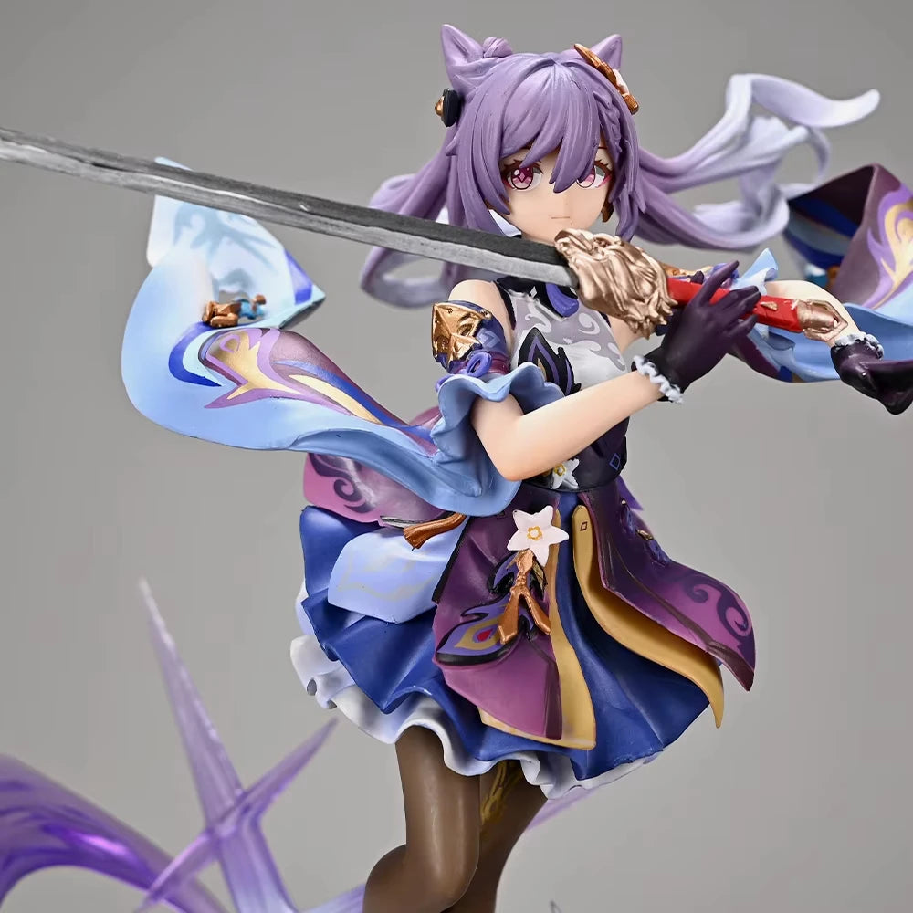 Genshin Impact Anime Figure Keqing PVC Action Figure Kamisato Ayaka Mona Figurine Collection Model Doll Child Kid Gifts