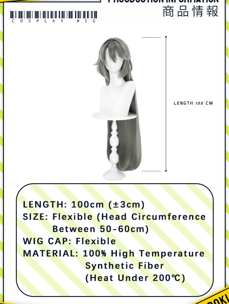 IN STOCK Vita Wig Game Honkai Impact 3rd Cosplay Wig DokiDoki Women 100cm Long Grey Hair Vita Cosplay Wig Free Wig Cap Christmas