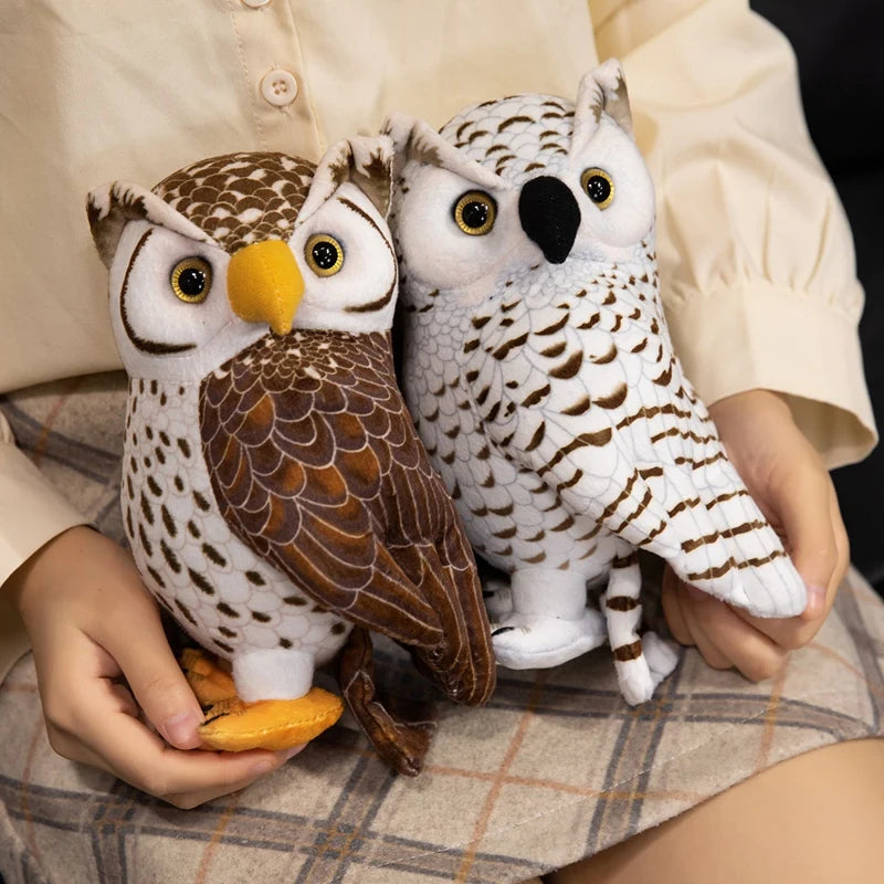 Simulation Owl Plush Toys Soft Stuffed Lifelike Owl Doll Pretty Desktop Pets Funny Children Performance Game Props Birthday Gift