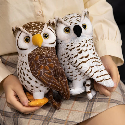 Simulation Owl Plush Toys Soft Stuffed Lifelike Owl Doll Pretty Desktop Pets Funny Children Performance Game Props Birthday Gift