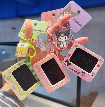 Genuine Sanrio Hello Kitty Kuromi Melody Pachacoo Cinnamoroll Hangyodon Gudetama Writ Boar Graffiti Toy Keychain Birthday Gift