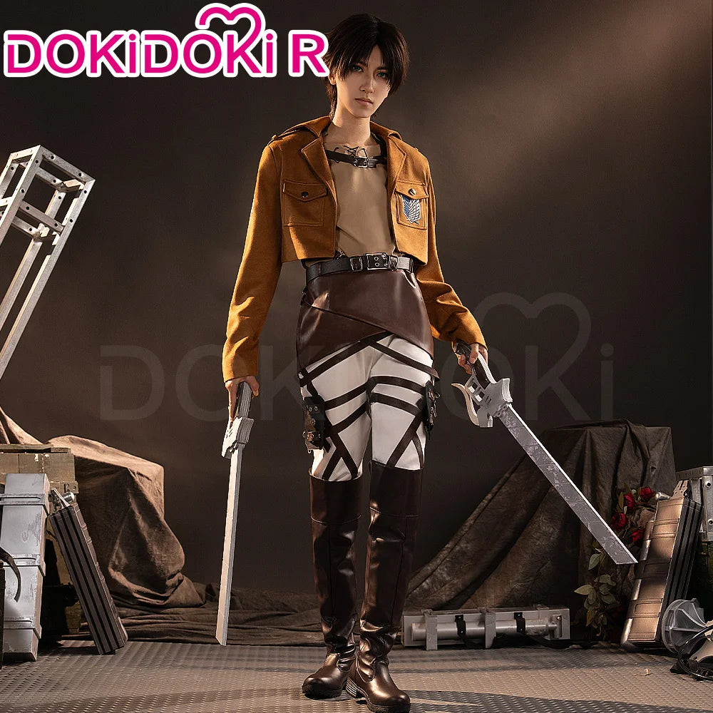 IN STOCK Erenn Mikasaa Levii Hangee Arminn Cosplay Costume Anime【S-3XL】DokiDoki-R Women Men Leather Plus size