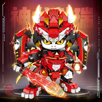 2025 New Model Mechanical Panda & Zodiac Building Blocks Gift Set - 12-in-1 Articulated Animal Toys for Birthday Christmas Gifts