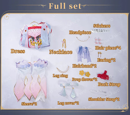 LAST BATCH UWOWO Jinhsi Cosplay Game Wuthering Waves Jinhsi Peach Blossom Cosplay Costume Dress Halloween Costume