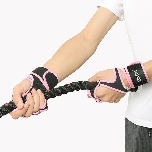 The Codex Women’s Pink Workout Gloves with Wrist Wraps Anti-Slip Silicone Palm Protection for Weight Lifting