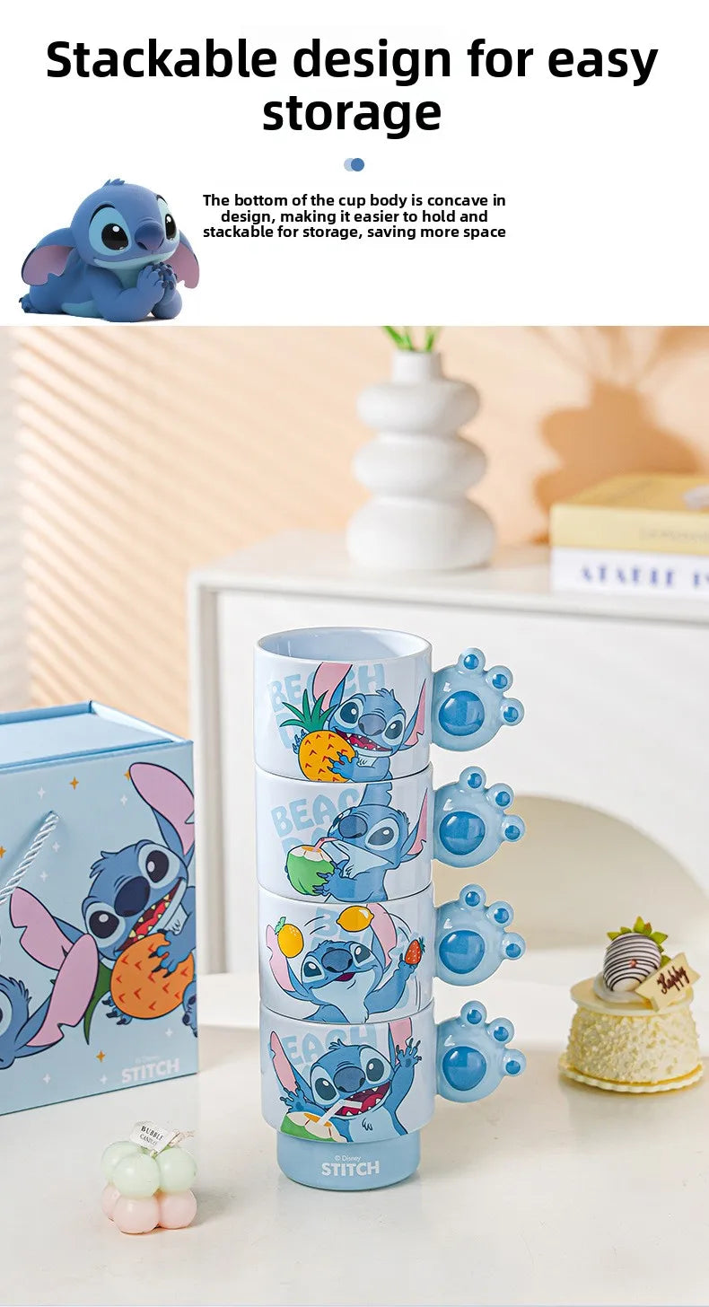 Disney Stitch Mug Office Coffee Cup Stackable Ceramics Mugs High Value Couple Water Cups Student Hot Water Cup Festival Gift