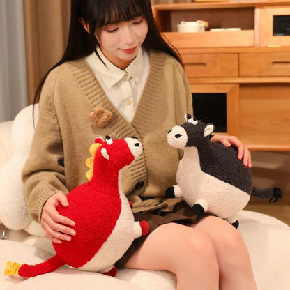 Cute Cartoon horse Plush Throw Pillow Toy Anime Stuffed Animals Round Fat Chubby Plushies Cushion Doll For Home Decor