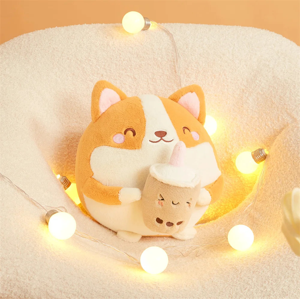 ZU New Arrival Kawaii Stuffed Animal Strawberry Cow Popcorn Cat Plushies Doll Huggable Fat Big Hug Pillow Sofa Bed Decor Cushion