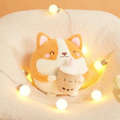 ZU New Arrival Kawaii Stuffed Animal Strawberry Cow Popcorn Cat Plushies Doll Huggable Fat Big Hug Pillow Sofa Bed Decor Cushion