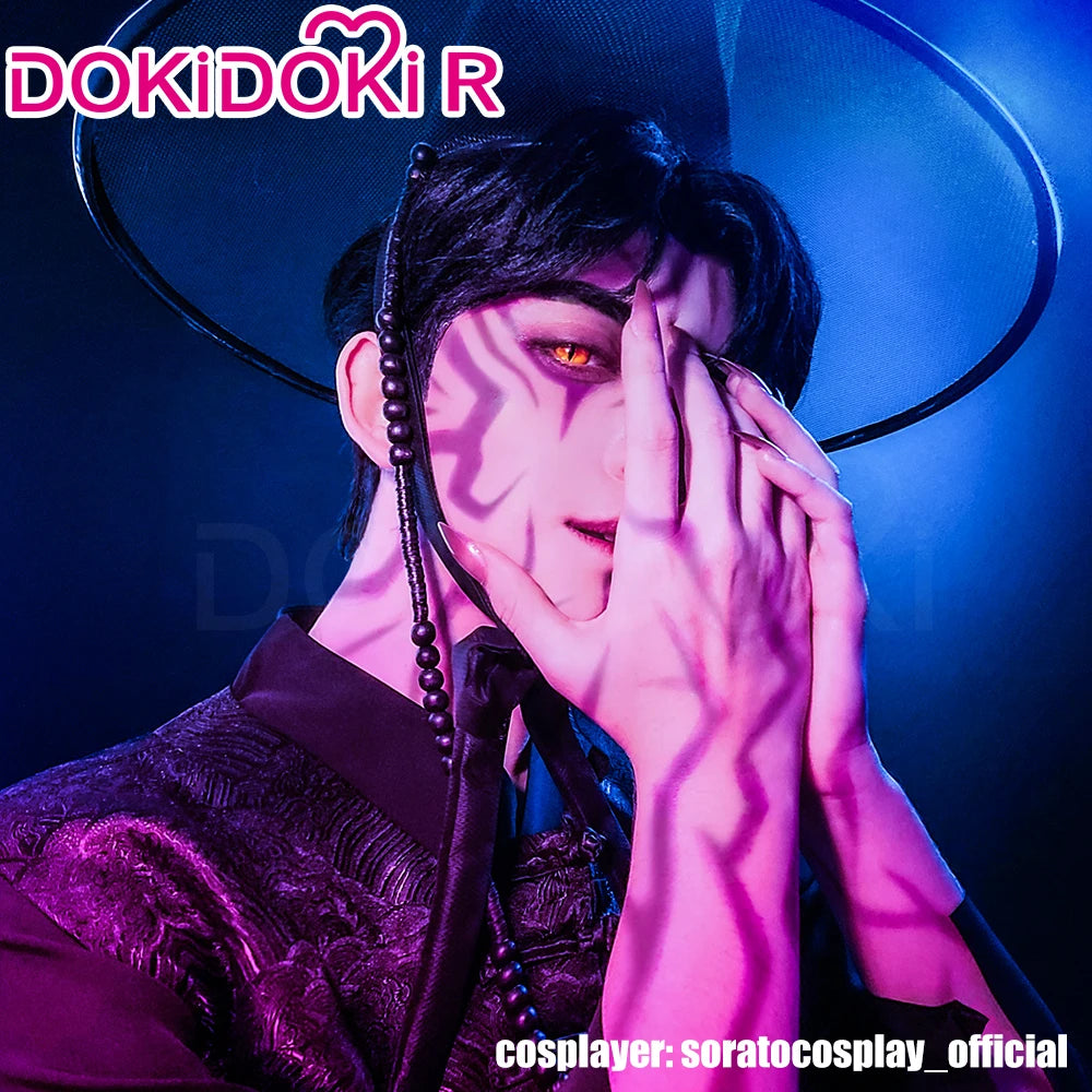 【Last Batch】IN STOCK Jinuu Cosplay Costume 【S-3XL】DokiDoki-R Jinuu Babyy Mysteryy Romancee Men Black Robes Hat Plus Size