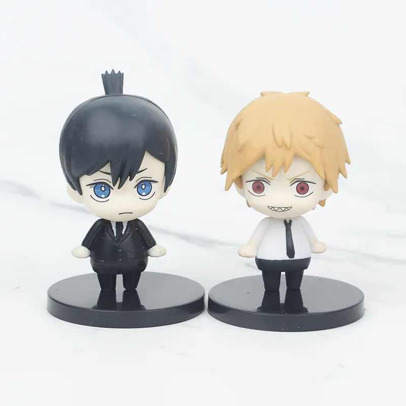 Hot 6Pcs-Set Chainsaw Man Anime Figure PVC Denji Pochita Collection Action Figures Model Set Toys Anime  Dolls Kids Gift