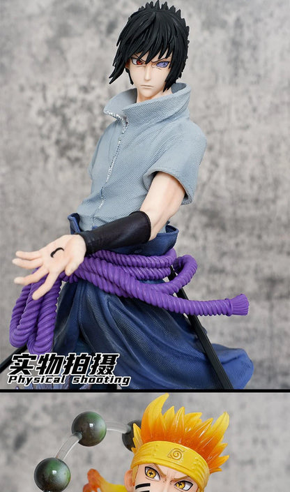 Anime Naruto Shippuden Figurine Naruto Uzumaki Uchiha Sasuke Action Figure 38cm PVC Toy Statue Collection Model Birthday Gifts