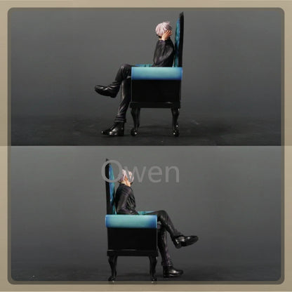 Anime 24cm Gojo Satoru Action Figures Jujutsu Kaisen Geto Suguru Figures Sitting Position PVC Decoration Mode Toys Birthday Gift