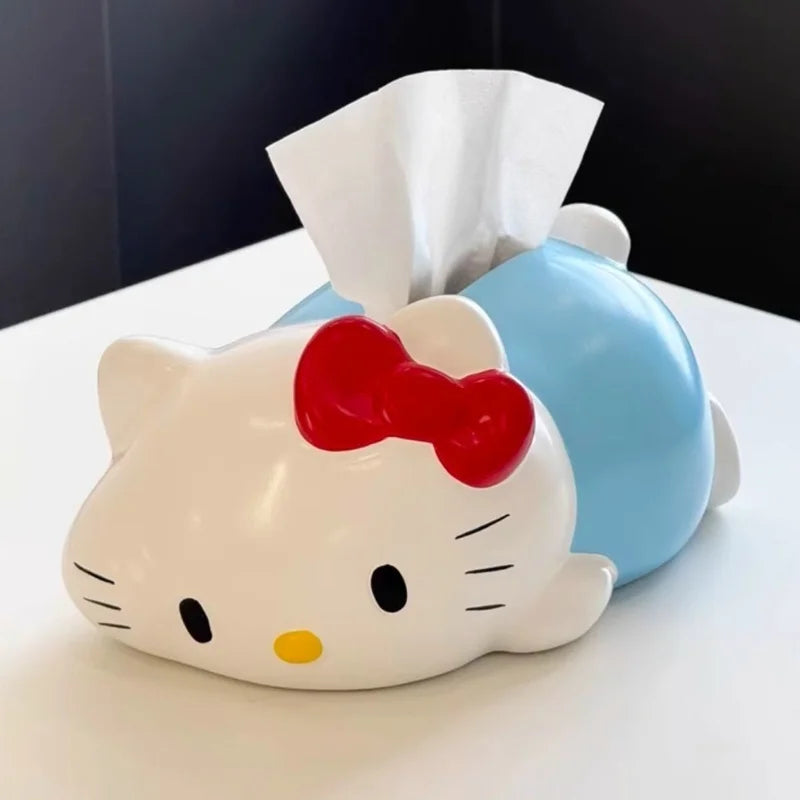 New Sanrio Hello Kitty Tissue Box Cute Party Paper Drawing Box Creative Design Napkin Storage Box