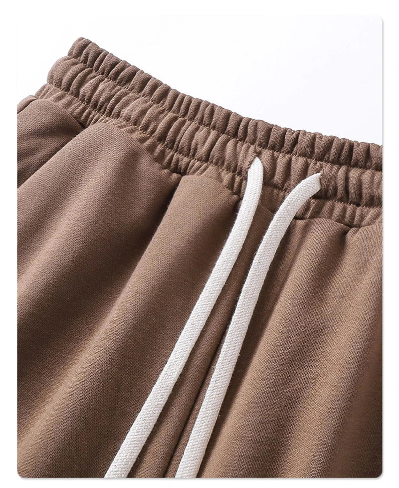 ZODF Trendy 2025 Men Summer Patchwork 345gsm Shorts Unisex Casual High Street Loose Fit Sport Solid Shorts Streetwears HY1053