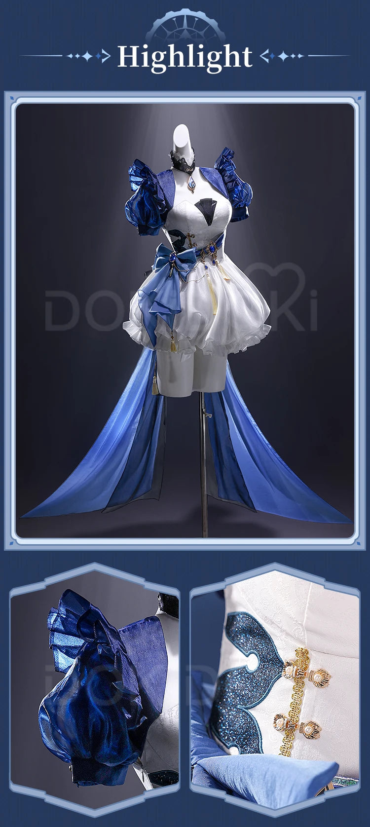 Furina Focalors Doujin Cosplay Costume Game Genshin Impact DokiDoki-SR Fontaine Furina Alice Women Cute Doujin Dress