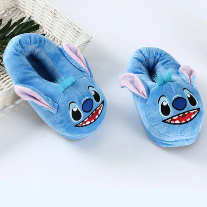 Disney Stitch Cotton Slipper Anime Cartoon Winter Warm Indoor Shoes Toys Plush Stuffed Home Slippers Woman Girl Christmas Gifts