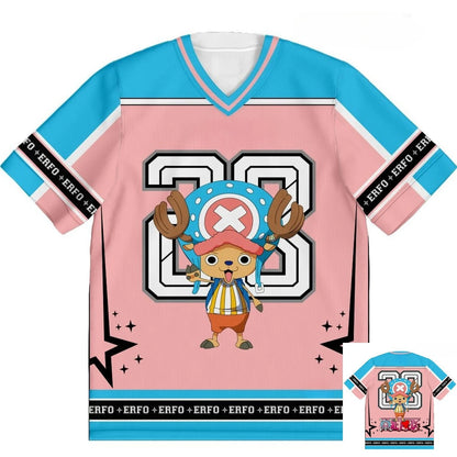 28 Jersey One Piece Tony Tony Chopper Anime Style Kpop Baseball Hockey T-shirt Fashion Streetwear Anime Daily Unisex Tops Tees