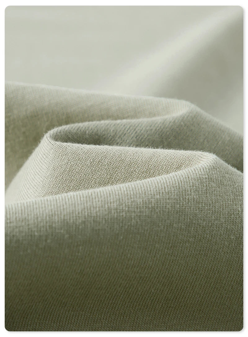 ZODF NEW Autumn Men's Solid Full Sleeve T Shirts Unisex Loose Oversized Casual 305GSM Cotton Basic T-Shirt Brand TEE HY0209