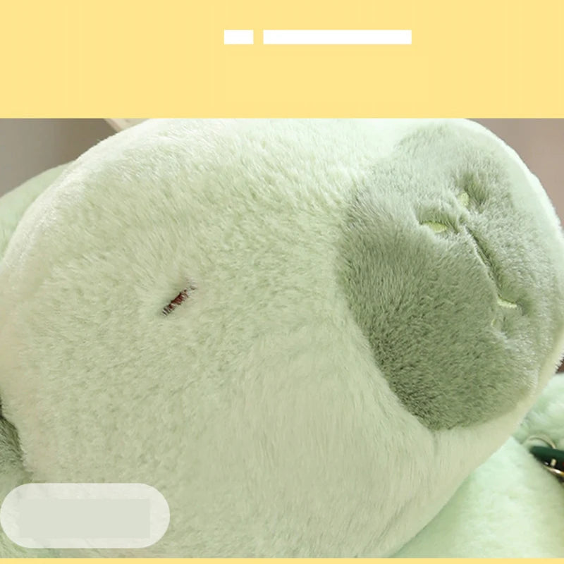 High Quality Fluffy Capybara Plush Bag Furry Stuffed Animal Capybara Soft Shoulder Bag with Cute Fruit Charm Decor for Girl