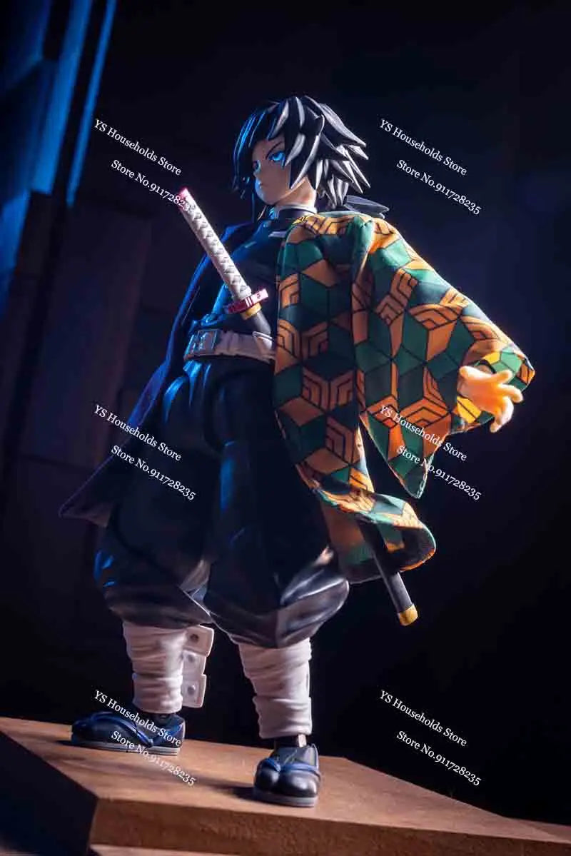 1/12 Kamado Tanjirou Flame Plaid Windbreaker Tomioka Giyuu Spout Matching Color Toy Accessory For Shf Anime Demon Slayer Soldier
