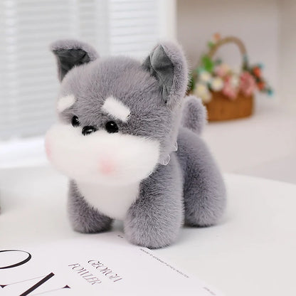 ZU Kawaii Teddy Pets Lifelike Fluffy Puppy Soft Doll Cute Small Chow Pomeranian Corgi Yorkie Dog Plush Toys Gift For Girl