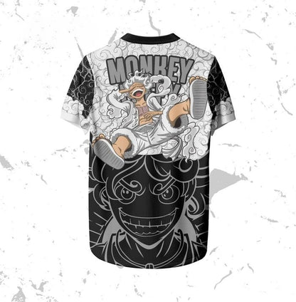 Jersey One Piece MONKEY D LUFFY Anime Korean Style Kpop Baseball Hockey T-shirt Fashion Streetwear Anime Daily Unisex Tops Tees