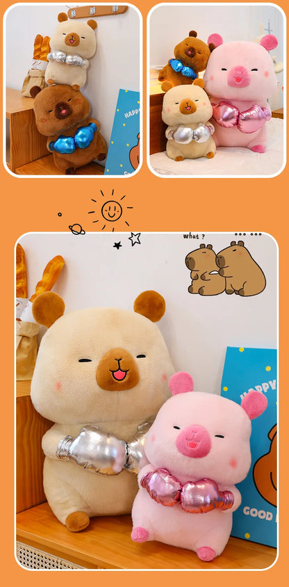 Plush Capybara Boxing Toy Stuffed Animal Cute Cuddly Pillow Decor for Kids Birthday Xmas Gift Wholesale Plush Toy Stuffed Animal