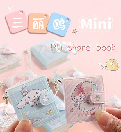 Sanrio Cartoon Mini Notepad Kawaii My Melody Kuromi Cinnamoroll Notebook Portable Pocket Hand Book Stationery Students Supplies