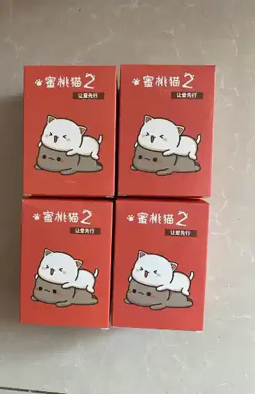 Peach Cat V2 Blind Box Cartoon Anime Figure Doll Trendy Toy Cute Pvc Desktop Room Ornament Decoration Collect Gift Mystery Box