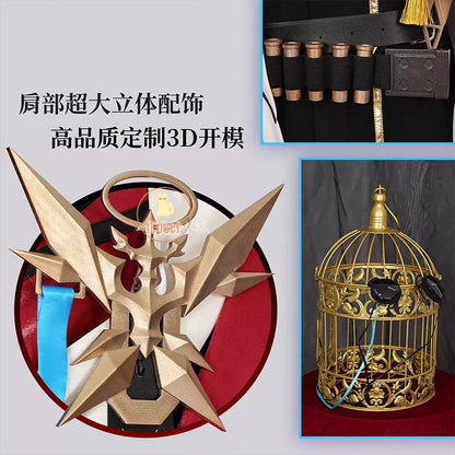 Arknights Executor The Ex Foedere Cosplay Costume Wig Game Uniform Cloak Federico Giallo Halloween Party for Women Men iCoser
