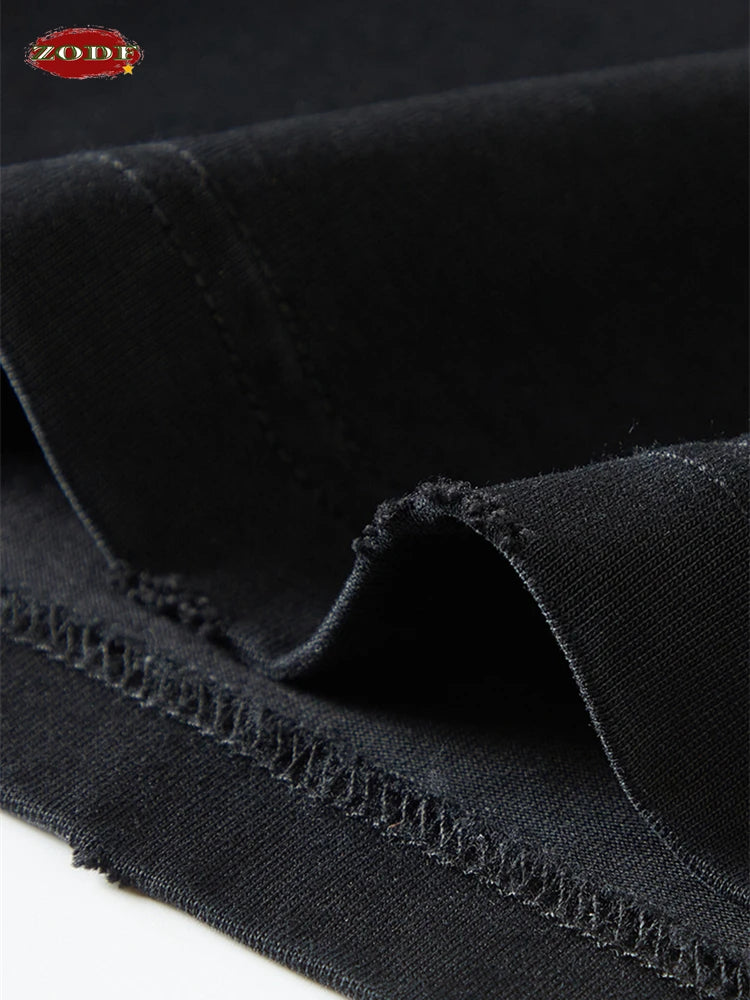 ZODF New Men's Summer Washed Gradient Cotton T-Shirts Unisex Women Retro Distressed 310gsm Ripped T Shirt Brand Tops HY0859