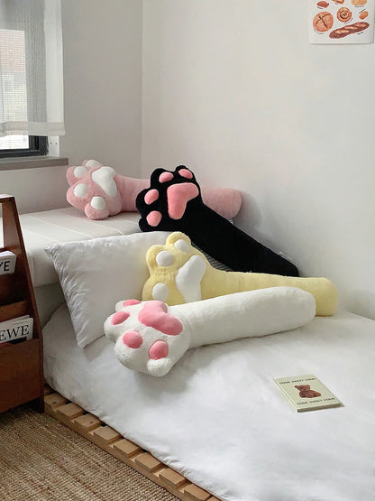 Comfortable Cat Paw Throw Pillow Very Soft Pink White Black Paw Long Cushion Leg Cushion Home Decor Xmas Gifts Child Washable