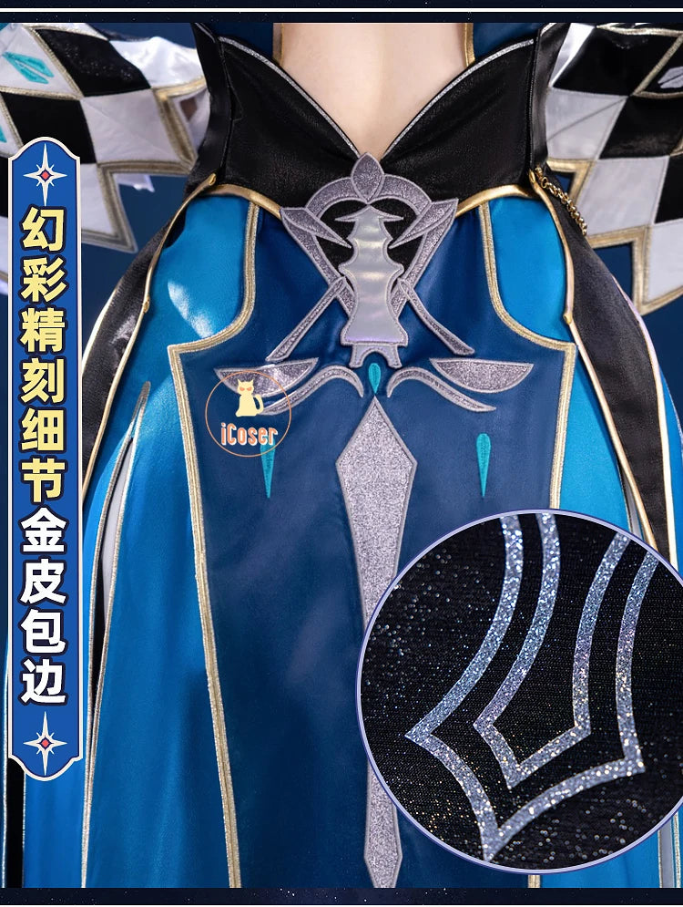 Honkai Star Rail Cerydra Cosplay Costume Wig Dress Uniform Crown Headwear Festival Halloween Party for Women Girls Carnival Prop