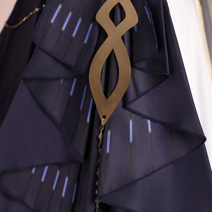 Genshin Impact Rhinedottir Naberius Cosplay Costume Dress Wig Uniform Headwear Four Shades Halloween Party for Women Girls Prop