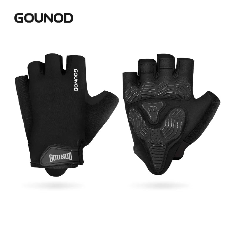 The Codex Breathable Anti-Slip Half Finger Gloves for Fitness Cycling Gym and Fishing – Men & Women - BLACK / L