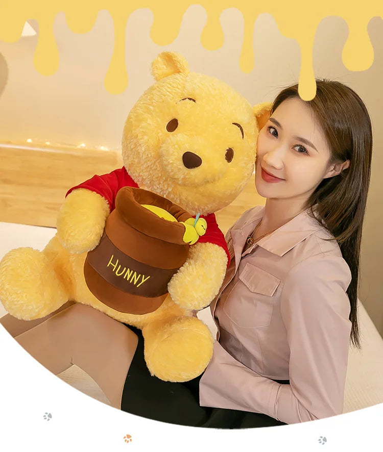 35-55cm Anime Honey Jar Winnie The Pooh Soft Plush Toys Pooh Bear Stuffed Animal Dolls Children Kids Kawaii Birthday Gift