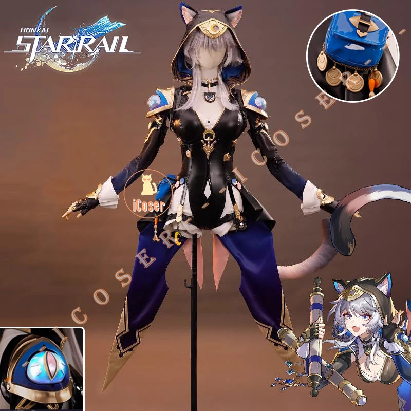 Honkai Star Rail Cipher Cosplay Costume Wig Dress Cifera Tail Amphoreus Luminous Props Halloween Party Women Girls Metal Props