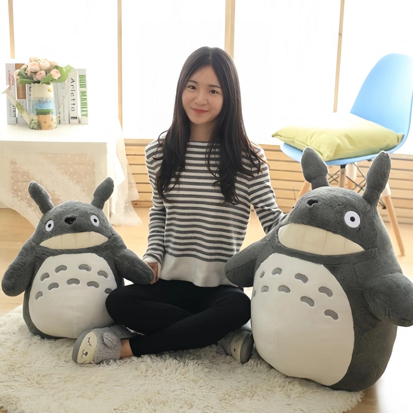Cartoon Totoro With Lotus Leaf Plush Toy Soft Stuffed Movie Anime Totoro Plushies Throw Pillow Japanese Style Doll Gifts Girl