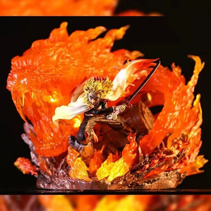 Hot Demon Slayer Rengoku Kyoujurou Fire Pillar Anime Figure Model Statue Boys Collection Desktop Decoration Ornament Toys Gifts